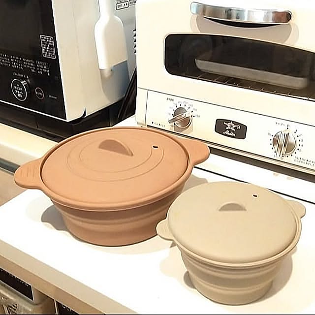 Kitchen,コンパクト,ダイソー,折り畳める,シリコンスチーマー,100均,時短アイテム,イベント参加なのでコメントお気遣いなく♡,調理道具,シリコンボウル,オーブン可,保存容器,食洗機可,薄くなる,再投稿 イベント用 h.t.の部屋