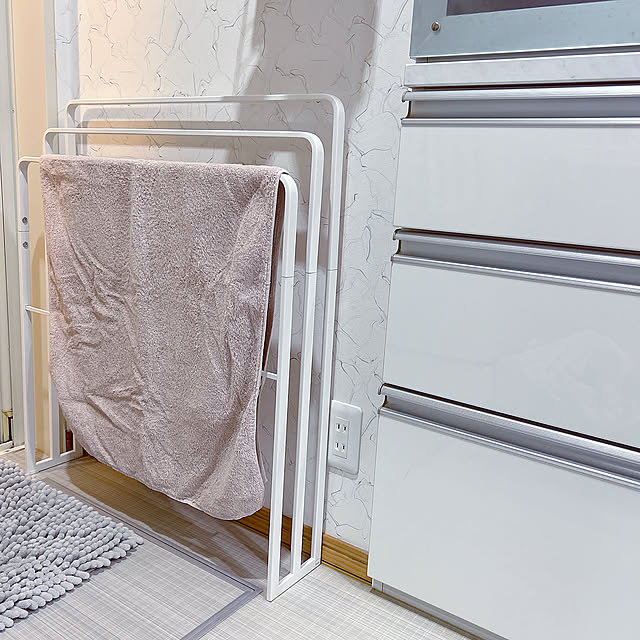 Bathroom,バスタオル掛け,埋め込み収納,バスマット掛け,スリム,タオル掛け,tower skhrの部屋