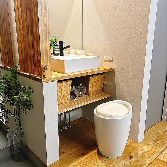Bathroom,洗面所,洗面スペース,収納付きチェア,収納チェア,いす,椅子,インテリア,雑貨,一人暮らし tomatoの部屋