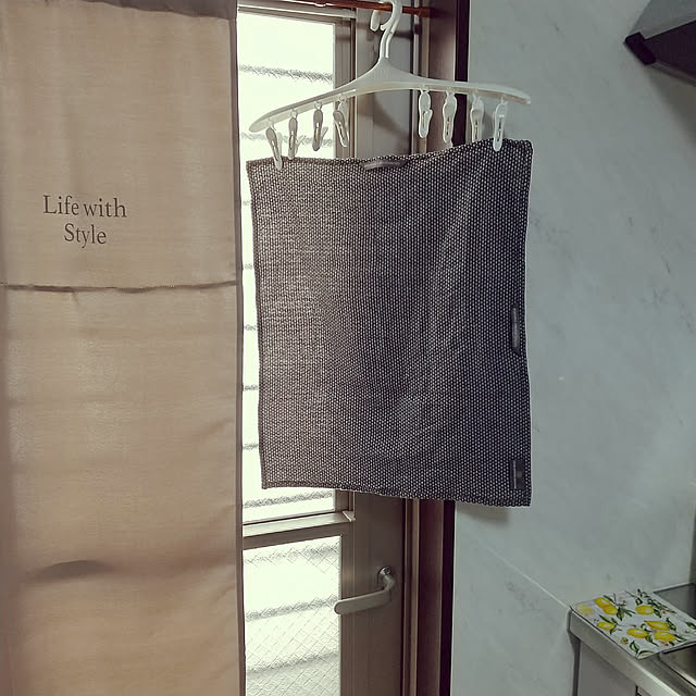 Kitchen,ティータオル,グレー,ダマスク,ジョージジェンセン,タグ好き,コットン100%,フリント,50×40,エジプト,キッチンクロス,ニトリ,ピンチハンガー,ハンガー,スリコ,カフェカーテン meiの部屋