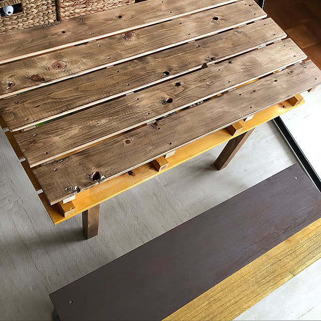 ベンチ,テーブル,すのこDIY,ローテーブルDIY,DIY,アンティーク,My Desk suuuの部屋