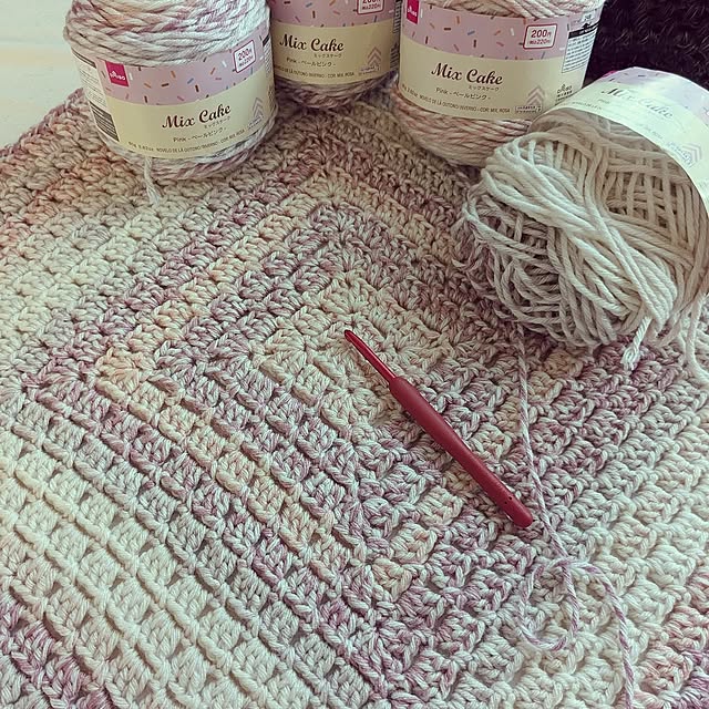 My Desk,ハンドメイド,編み物,手作り,手編み,下手くそでごめんなさい,我流ですが…,百均の毛糸,ダイソー kazuの部屋