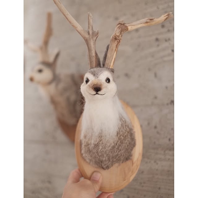 Bedroom,ハンティングトロフィー,ジャッカロープ,ハンドメイド,羊毛フェルト,RC広島支部 taka55の部屋