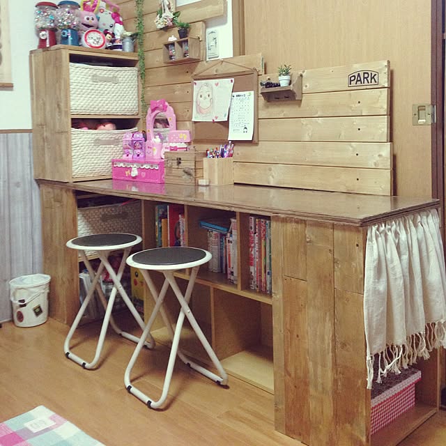 My Desk,DIY,カラーボックス,勉強机 kazueの部屋