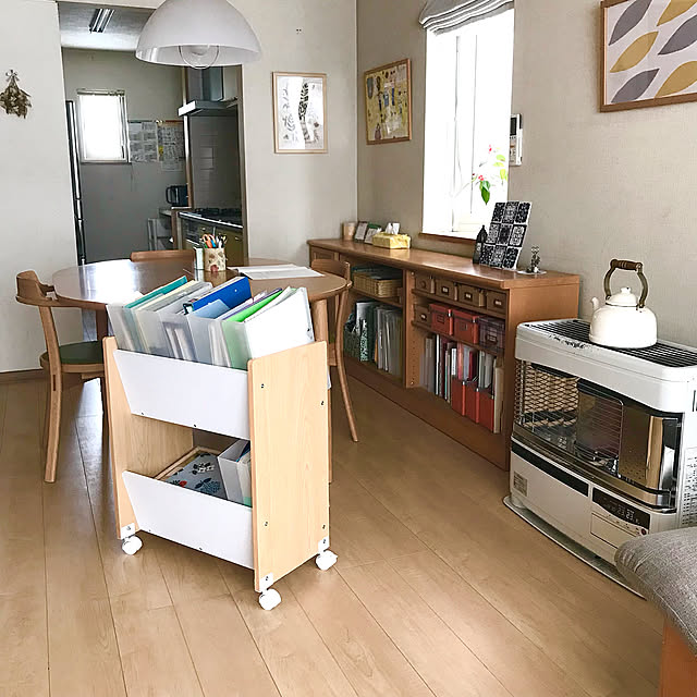 ダイニング カンディハウス,棚 メーベルトーコー,無印良品 ファイルボックス,山善 木製ファイルワゴン2段,書類・プリント収納,My Shelf kikkoの部屋