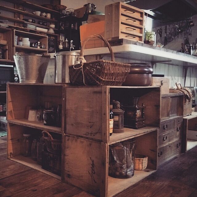 Overview,DIY,古道具,器,手作り,りんご箱,リメイク miyoの部屋