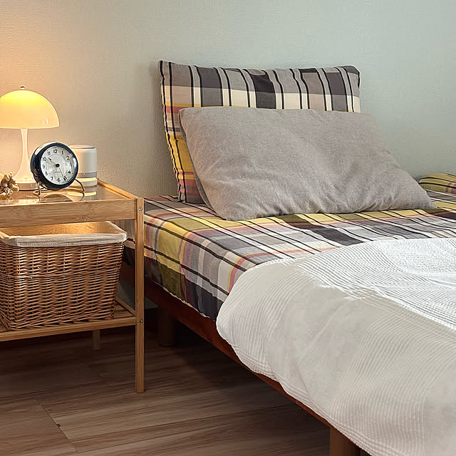 Bedroom,お気に入りのファブリックアイテム,無印良品,布団カバー,夏,マドラスチェック,ポータブルスピーカー,DUO,RHYTHM,カバー変えました！,ファブリックアイテム,くらしのリズムを整える,リズムアンバサダー,ポータブルシアタースピーカー,古い家,Bluetoothスピーカー,築100年（笑）,シアタースピーカー,MAGSPEAKER DUO,防水ポータブルシアタースピーカー,マグネットで貼り付くスピーカー kyoko1124koの部屋