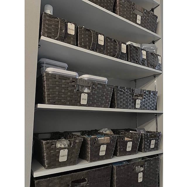My Shelf,食品庫,飲食料品,食料品収納,パントリー,収納スペース,バスケット,かご収納,ストック収納 Dublingoの部屋