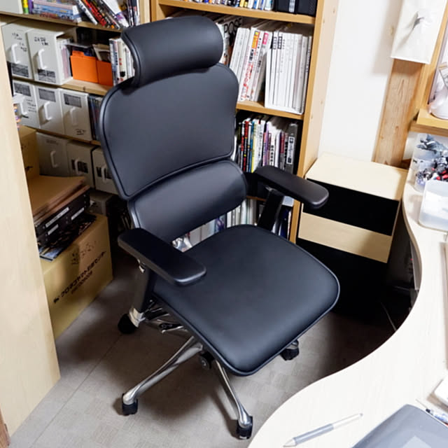 My Desk,オフィスチェア,本棚,エルゴヒューマン,ワークスペース,ホームオフィス SetSunの部屋