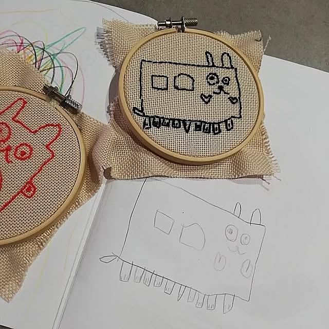 My Desk,ハンドメイド 春,可愛い絵,刺繍,ものづくり,5歳女子の絵,セリア刺繍枠,暮らしを楽しむ,seria fumitanの部屋