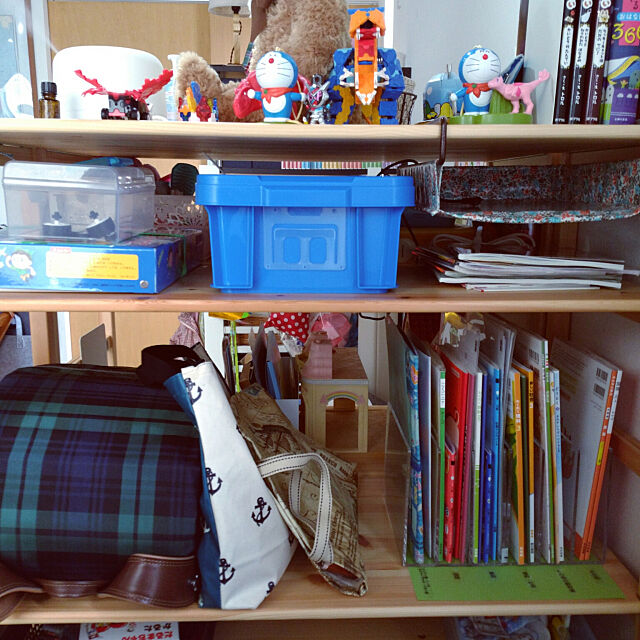 My Shelf,教科書収納,子供のいる暮らし,ランドセル収納,学校用品の収納場所,教科書収納棚,無印良品　アクリル仕切り,無印良品,ランドセル置き場,小学生男子の部屋,タブレット置き場 Rudyの部屋