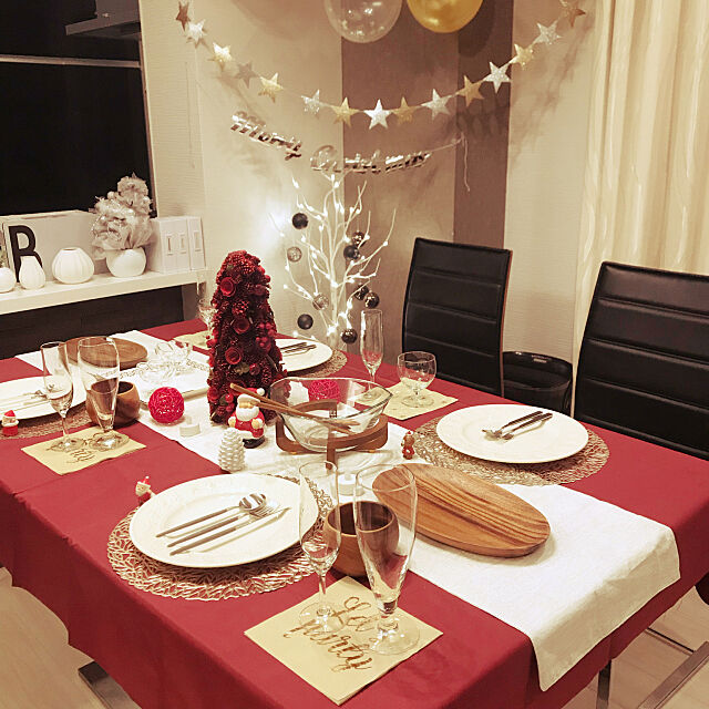 Kitchen,クリスマス,クリスマスパーティー,テーブルコーディネート,テーブル,クリスマスインテリア,クリスマステーブルコーディネート kiyo.1980の部屋