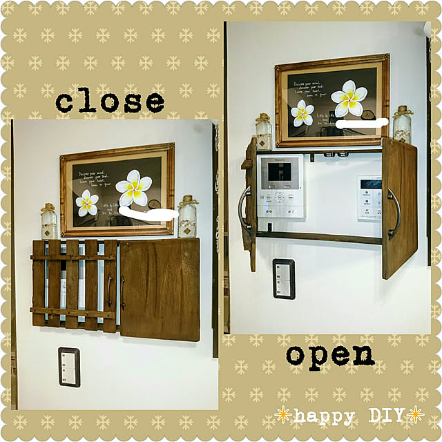 My Shelf,chiさん♥,chiさんの作品❤︎,インターフォンカバー,給湯器カバー,給湯器スイッチカバー,棚DIY,DIY,フォローすごく嬉しいです♡,自己満足の世界,まだまだ改造中,フォローお気軽にしてください♡,いいね！押し逃げばかりでごめんなさい。,今年初の投稿,2018年もよろしくお願いします♡,あけましておめでとうございます,スイッチカバー happyの部屋