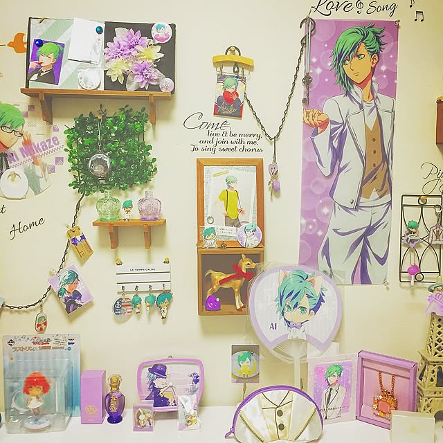 On Walls,オタク部屋,美風藍,100均,セリア,アニメグッズ,うたプリ jellyの部屋