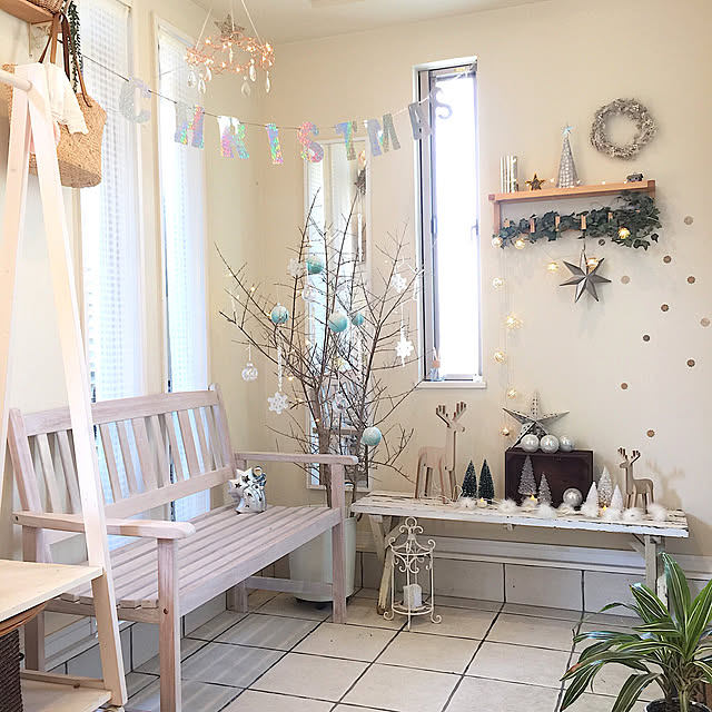 Entrance,ニトリ,ニトリ2017クリスマスモニター,クリスマス,LEDガーランド10L メタルボールSV,LEDオーナメント ガラスゴールド,LEDオーナメント ワイヤリースコパー,クリスマスディスプレイ,ボール8個セットSPARKLEフロスト,連投すみません,モニター最終日 cherryの部屋