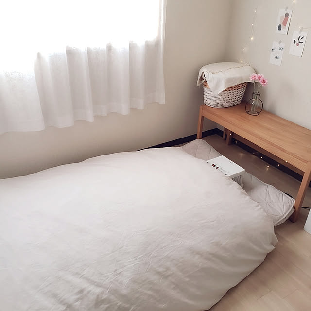 Bedroom,家電,ZOJIRUSHI,おうち時間,布団派,布団乾燥機,冬支度,賃貸でも楽しく♪,賃貸,寝室,ナチュラルインテリア,シンプル,モニター商品,スマートドライ,アレルギー対策 pinonの部屋