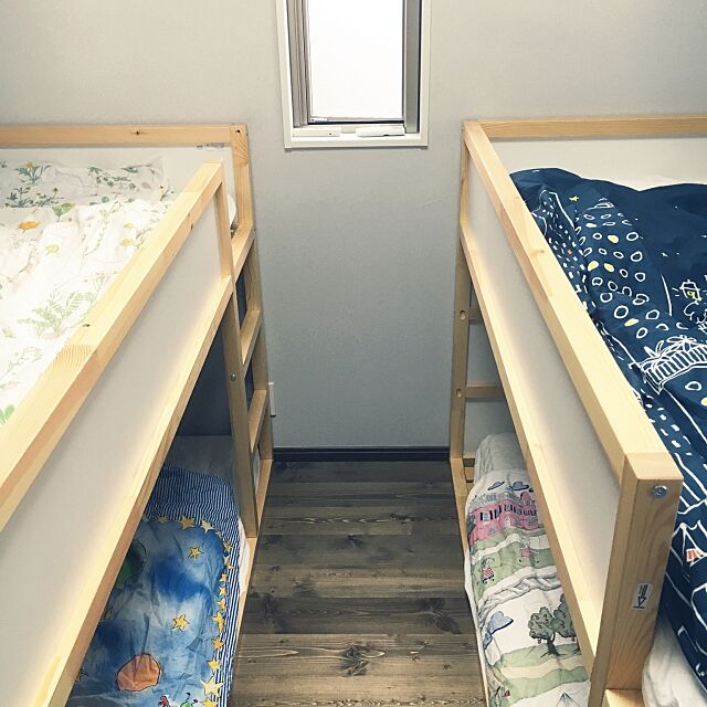 Bedroom,4.5畳,IKEAベッド,子供の寝室,無垢の床,こどもと暮らす,IKEA,整理整頓 cocco0505の部屋
