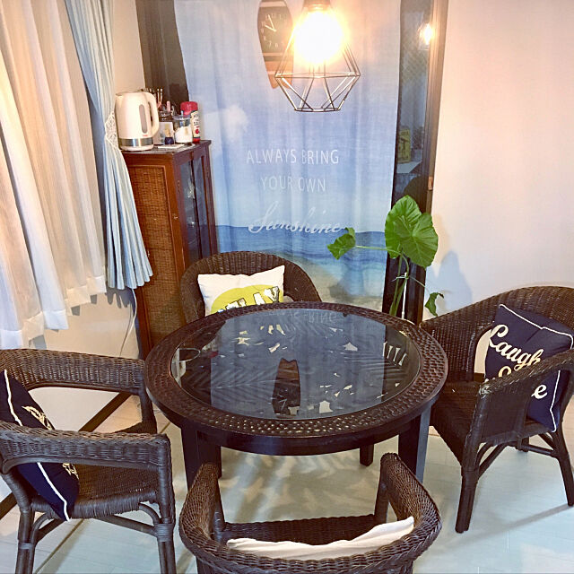 アジアンリゾート,テーブル,観葉植物,海が好き,ニトリ,3COINS,My Desk nanacocoaloha-loveの部屋