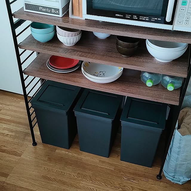 Kitchen,ゴミ箱,無印良品,食器収納,フタ付きゴミ箱,賃貸 emaria1226の部屋