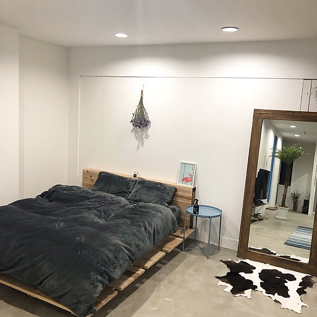 WTW,ベルメゾン,ベッド,DIY,IKEA,多肉植物,リノベーション,Bedroom,西海岸,モルタルの床,カルフォルニアスタイル,西海岸インテリア diy-bosscoの部屋