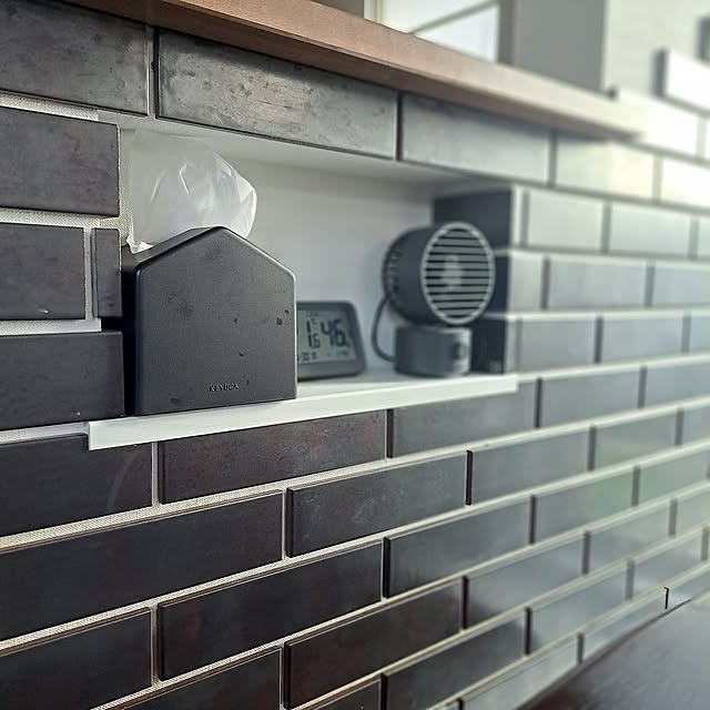 My Shelf,ティッシュケース,シンプルインテリア,いいね！ありがとうございます♪,子どもと暮らす,こどものいる暮らし,ダークカラー好き,KEYUCA,シンプルモダン,イベント参加 shimahigeの部屋