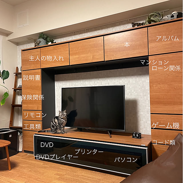 2023.5.25,テレビ周りの収納,いつもいいねやコメありがとうございます♡,コメントお気遣いなく♡,いいねの押し逃げごめんなさい,DAIKEN,ミセル,オンボード工法,My Shelf hiyupan88の部屋