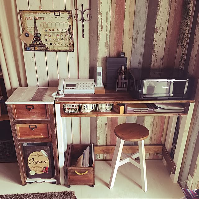 Overview,2×4材,1×4で作る家具,セリア取手,引き出し難しい,アンティーク風,引き出しが足りなくてチェスト追加,パソコンデスクDIY,作業台DIY,DIY amk.375の部屋