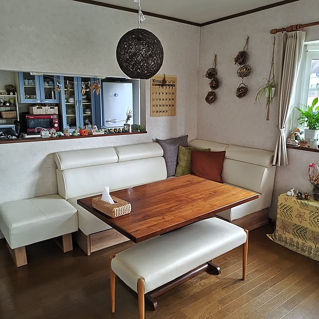 Lounge,ダイニング,アジアン,ダイニングセット,クッションカバー,東京インテリア,癒しの空間,L型ダイニングセット,micaちゃんのドライフラワー,COCOちゃんのファブリック,ティッシュケース,イベント投稿,癒し yumiyumiの部屋