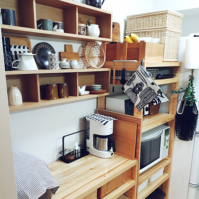Kitchen,無印良品,無印良品 壁に付けられる家具,狭いキッチン,狭いキッチン 賃貸,キッチン雑貨,賃貸マンション,賃貸でも楽しく♪,キッチン棚,キッチン収納 fumiyo.01の部屋