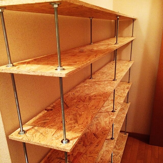 My Shelf,DIY,寸切り,ボルト,OSB合板,ワッシャー,靴棚,ナット,50足 kms319の部屋