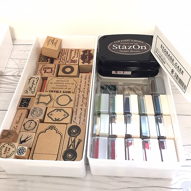 My Shelf,粘土ケース,マスキングテープ収納,マスキングテ－プ,ステイズオン,ストレージケース,インク,ハンコ,スタンプ収納,セリア,100均,ダイソー KonekoTorinoの部屋