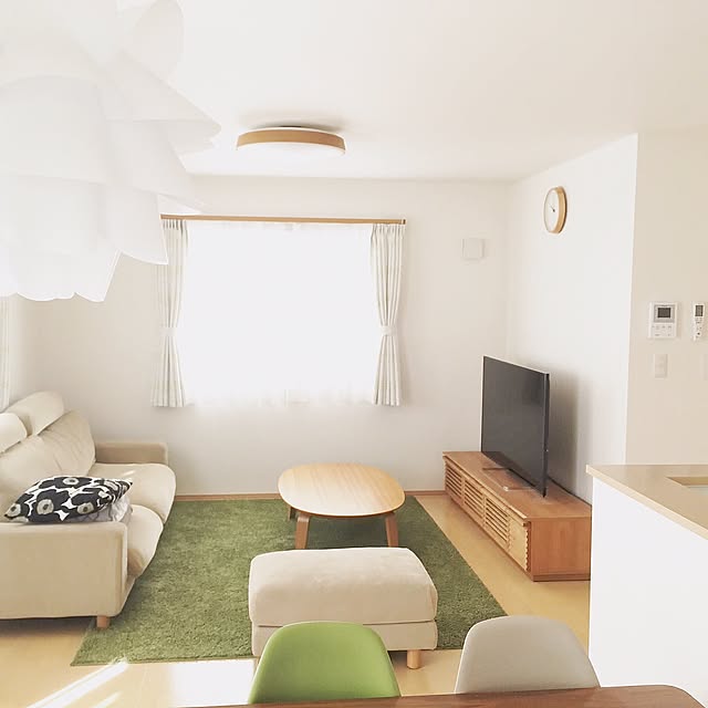 Lounge,北欧,マリメッコ,イームズチェア,リビングダイニング,無印良品,北欧インテリア,犬のいる暮らし,建売,犬と暮らす,建売住宅,ledシーリングライト,シーリングライト fumiの部屋
