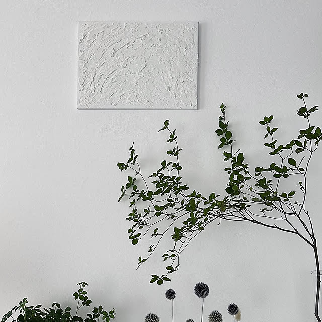 On Walls,ダイソー,セリア♡,重曹アート,ハンドメイド,ドウダンツツジ,グレー好き♡,瑠璃玉アザミ,日常の器,漆喰壁 hanahana1444の部屋