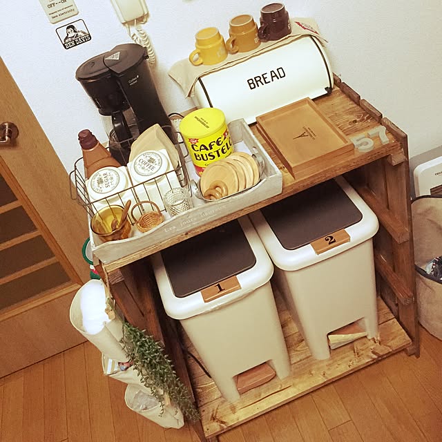 My Shelf,すのこ端材リメイク,すのこ棚DIY,ワトコオイルダークウォルナット,スノコ棚ＤIＹ,スノコDIY,ワトコオイル♡ hiiimamaの部屋