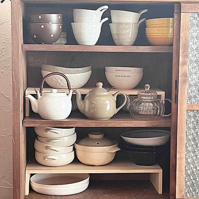 My Shelf,食器棚,デッドスペース,ベルメゾン,整理整頓,食器棚収納,パソコン用テーブル,DAISO商品,Daiso samanthakitchenの部屋