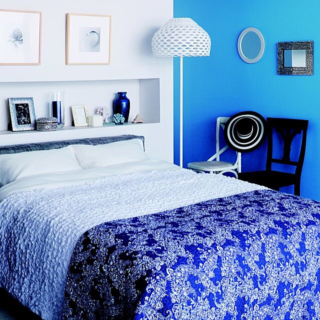 Bedroom,Francfranc,フランフラン,ブルー,ベッドルーム,フォトフレーム Francfrancの部屋