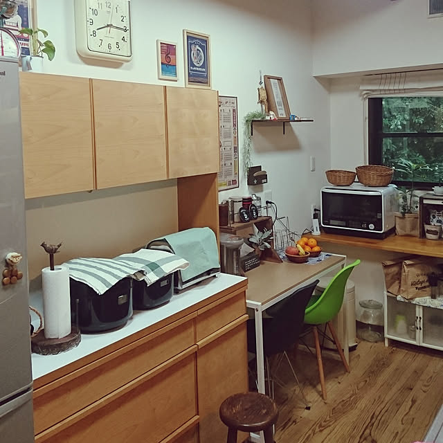 Kitchen,おうちでカフェ気分♡,DIY♡,こどもと暮らす。,いい気分♪,ストレス解消,フェイクグリーン,TWEMCO marimekkoの部屋