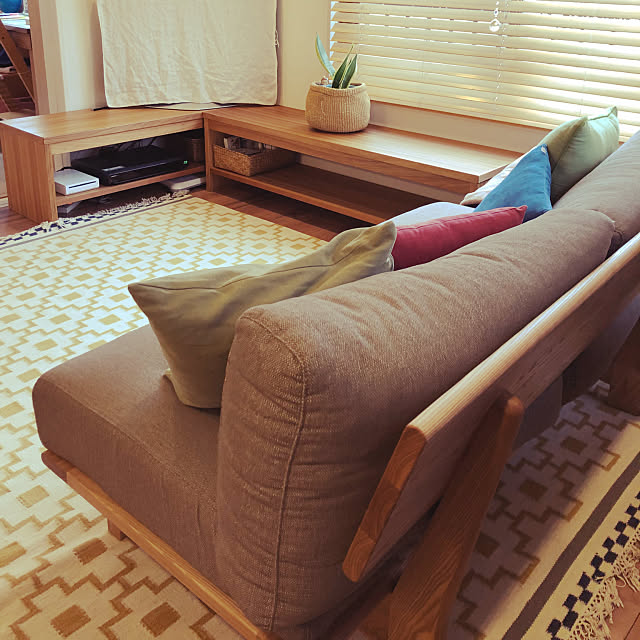 Lounge,テレビ台 コーナー,ナチュラル,IKEA,無印良品,ソファ mukudorikoの部屋