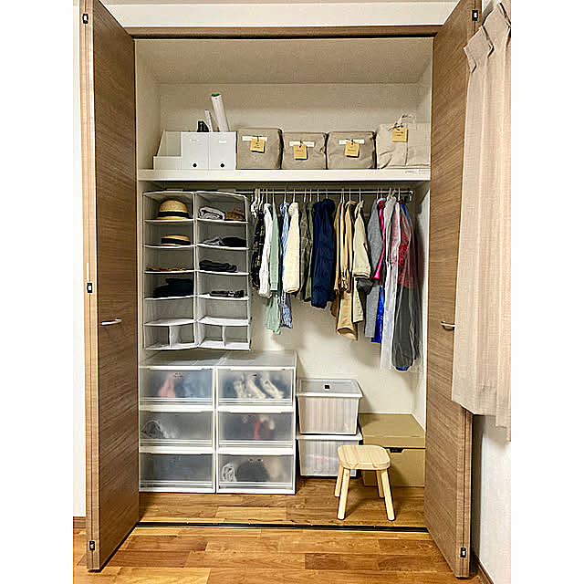 百円均一,ニトリ,IKEA,無印良品,収納ケース,収納ボックス,収納,クローゼット収納,クローゼット,小学生のクローゼット,小学2年生,小学生女子の部屋,小学生女の子の部屋,小学生,平屋,平屋暮らし,My Shelf CHIBIHAHAの部屋