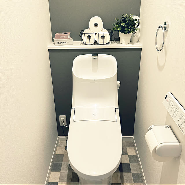 トイレの壁紙,アルベロタイル,トイレットペーパー見せる収納,トイレのインテリア,セリア,100均,IKEA,Bathroom soraの部屋