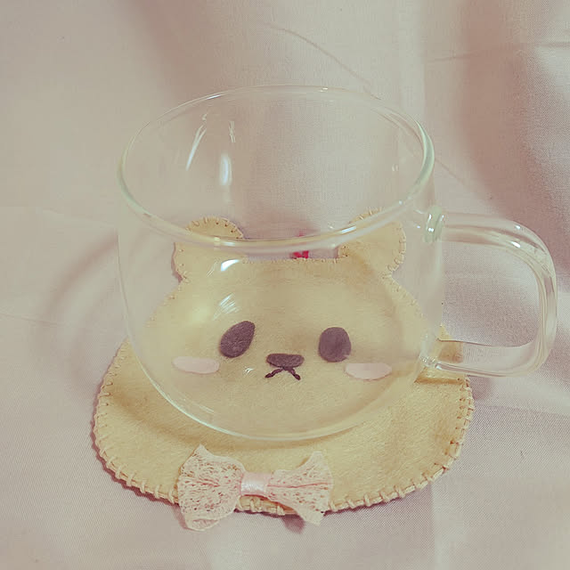 Kitchen,くま,ハンドメイド,フェルト,コースター,コースター手作り miaの部屋