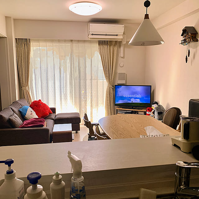 Lounge,暮らしのひとコマ,鳩時計,マンション,縦長リビング,こどもと暮らす,マンション暮らし,西陽のあたる部屋,西向きのリビング,こどものいる暮らし,マンション3LDK hatoの部屋