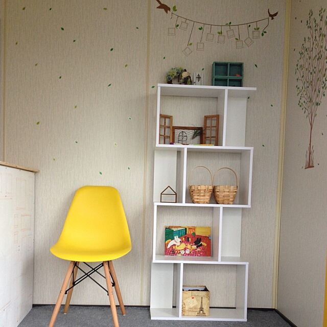 My Shelf,イームズ,黄色,ウォールステッカー nicoの部屋