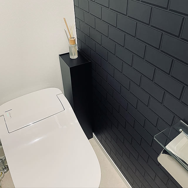 トイレラック,トイレ収納,スリムトイレラックタワー,山崎実業,シンプルモダン,すっきり暮らしたい,リフォーム,戸建て,一軒家,リノベーション,オシャレな家に憧れる,モノトーン,シンプルインテリア,モノトーンインテリア,Bathroom,山崎実業 tower maimaiの部屋