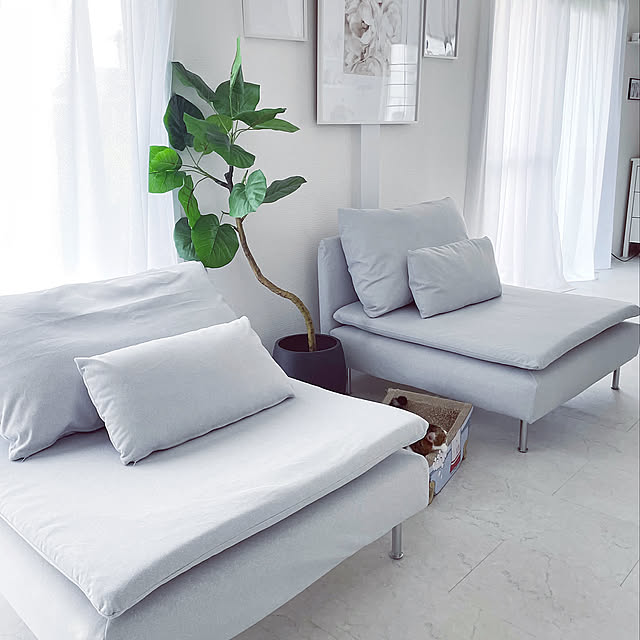 ソーデルハムン,コンフォートワークス,リビング,モノトーンインテリア,Instagram→mya___k,IKEA,ホワイトインテリア,Lounge mya___kの部屋