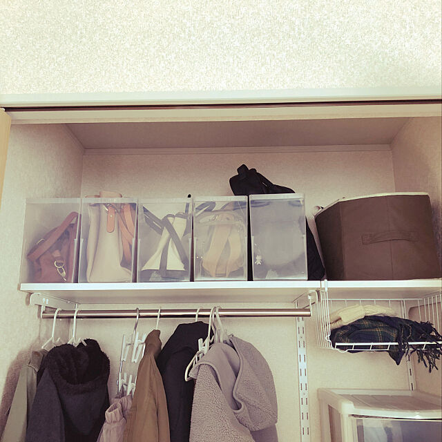 My Shelf,バッグ収納,カインズホーム,かばん 収納,クローゼット収納,クローゼット,ファイルボックス,ワイヤーネット taroukunの部屋