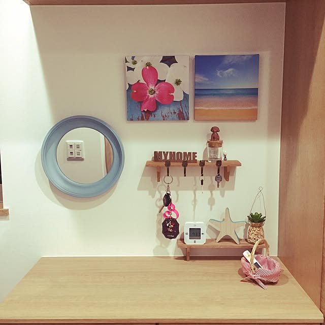 Entrance,西海岸風,カトラリー,ウォールラック,セリア,BONBONHOME,DIY,IKEA,ナチュラル mikakukiの部屋