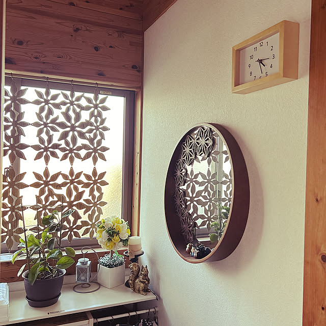 Entrance,ニトリウォールデコレーション,ニトリの鏡,ニトリの時計,ニトリ,玄関インテリア okadajapanの部屋