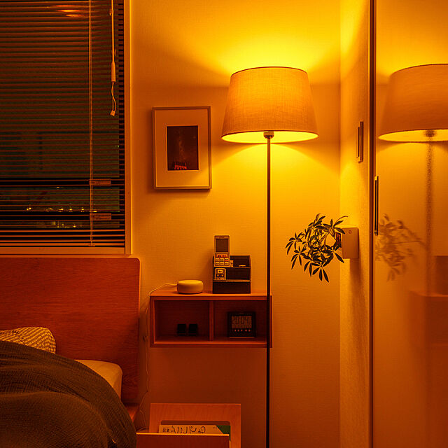 壁にかけられる観葉植物,壁に付けられる家具,echo dot,無印,IKEA,スマートホーム,Bedroom nono_worldの部屋