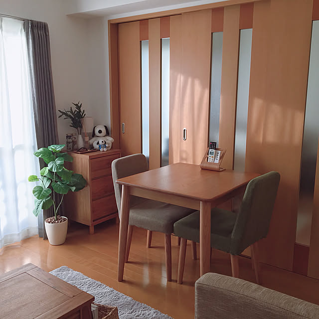 Lounge,一人暮らし,スヌーピー,観葉植物,リセノ,Bcompany,ナチュラル,IKEA 照明 Satomiの部屋